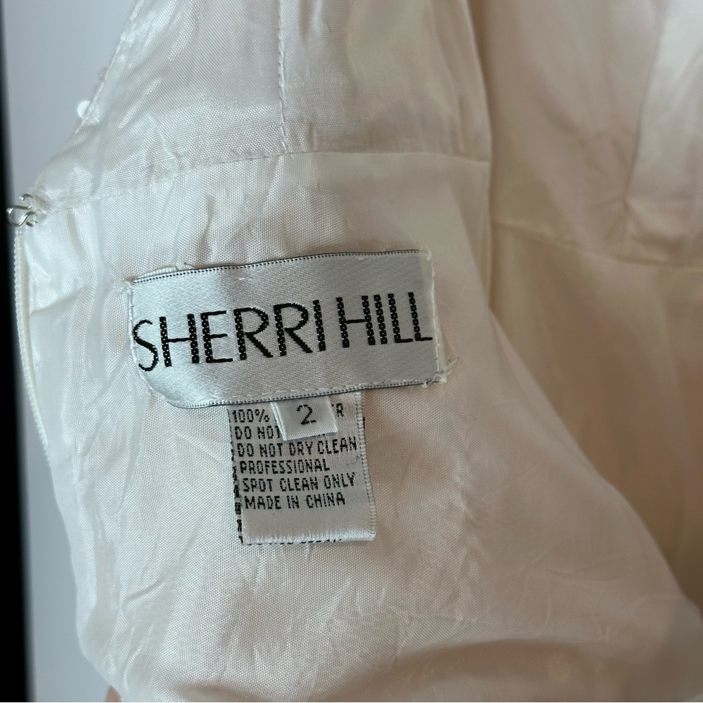 Sherri Hill Ivory mini sequin lace cocktail dress size 2 dress style #2957 - Picture 6 of 10